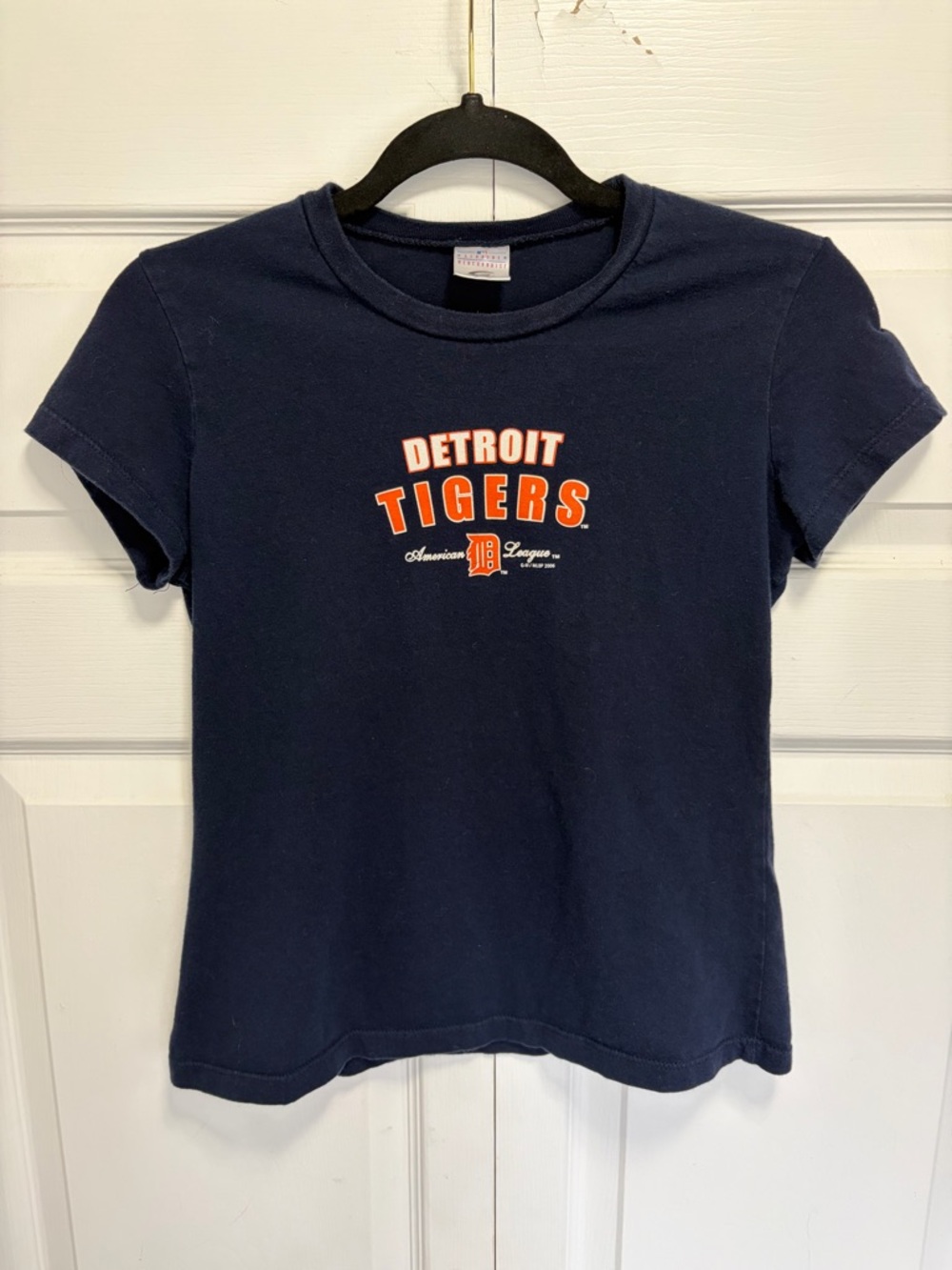Detroit Tigers Navy Tee with Orange & White Logo 2006 Vtg
